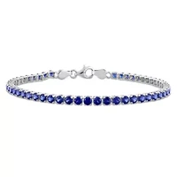 Lab Created White Sapphire Bracelet Sterling Silver