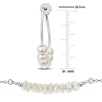3-Piece Set Freshwater Cultured Pearl Bracelet, Earrings & Necklace in Sterling Silver