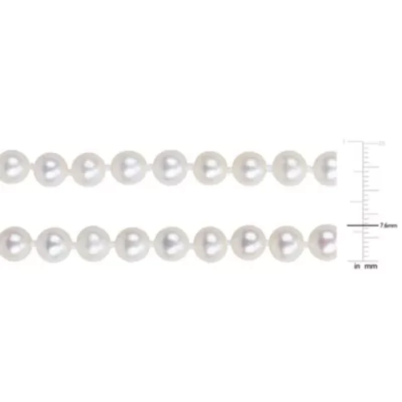 2-Pc Set of 7-7.5mm Freshwater Cultured Pearl Necklace & Bracelet in Sterling Silver