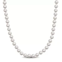 6-6.5mm Chinese Akoya Cultured Pearl Necklace in 14k Yellow Gold