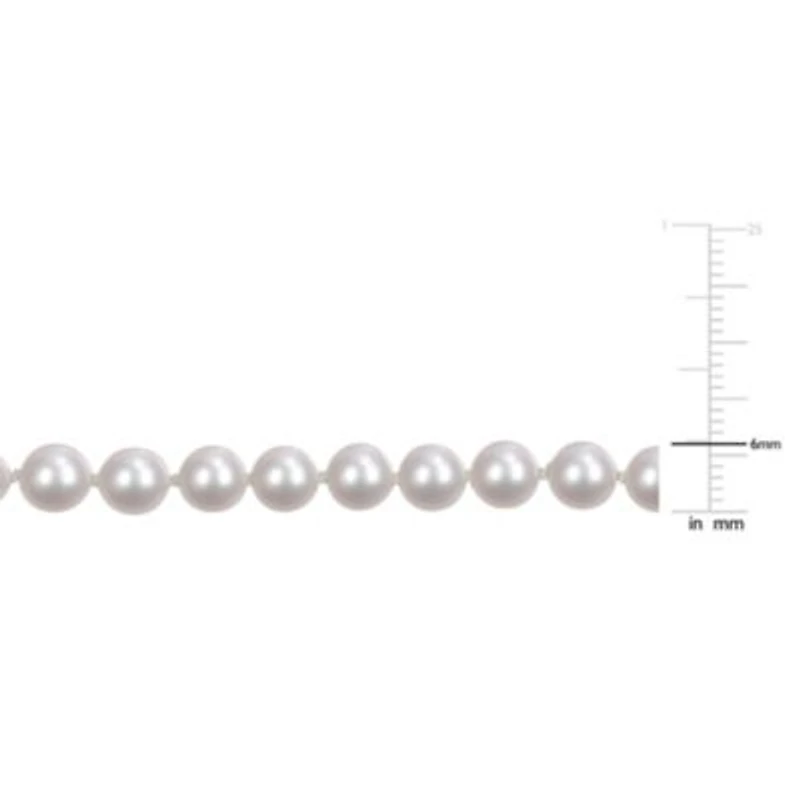 6-6.5mm Chinese Akoya Cultured Pearl Necklace in 14k Yellow Gold