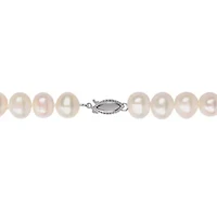 3-Pc Set of 8-9mm Freshwater Cultured Pearl Necklace, Bracelet & Earrings Set in Sterling Silver