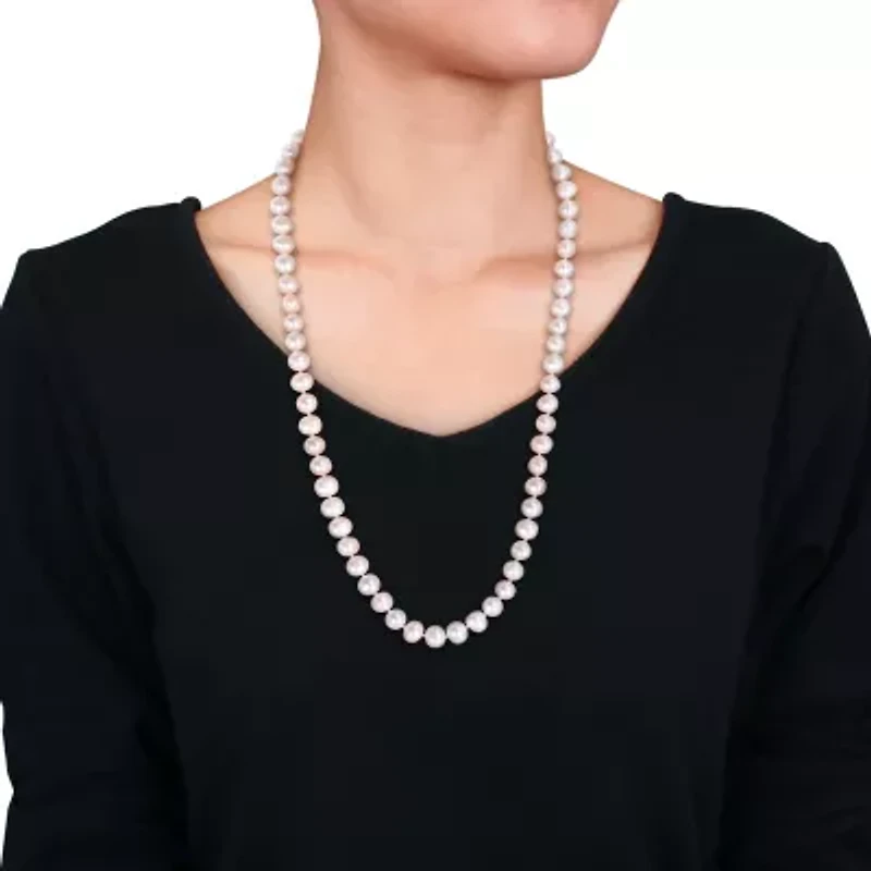 3-Pc Set of 8-9mm Freshwater Cultured Pearl Necklace, Bracelet & Earrings Set in Sterling Silver
