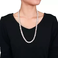 3-Pc Set of 8-9mm Freshwater Cultured Pearl Necklace, Bracelet & Earrings Set in Sterling Silver