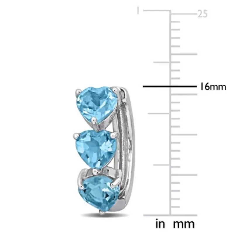 Sky Blue Topaz Hoop Earrings  in Sterling Silver