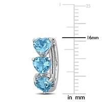 Sky Blue Topaz Hoop Earrings  in Sterling Silver