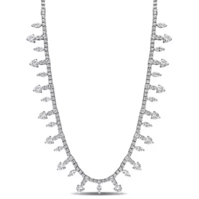 Lab Created Created White Sapphire Necklace in Sterling Silver
