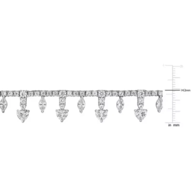 Lab Created Created White Sapphire Necklace in Sterling Silver