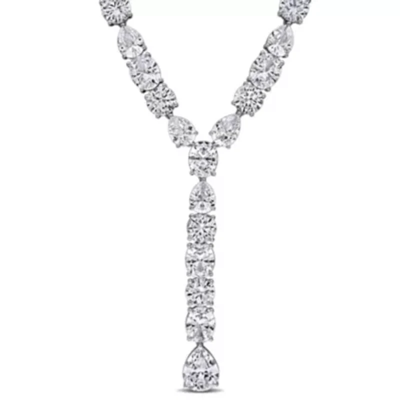 Lab Created Created White Sapphire Necklace in Sterling Silver