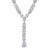 Lab Created Created White Sapphire Necklace in Sterling Silver