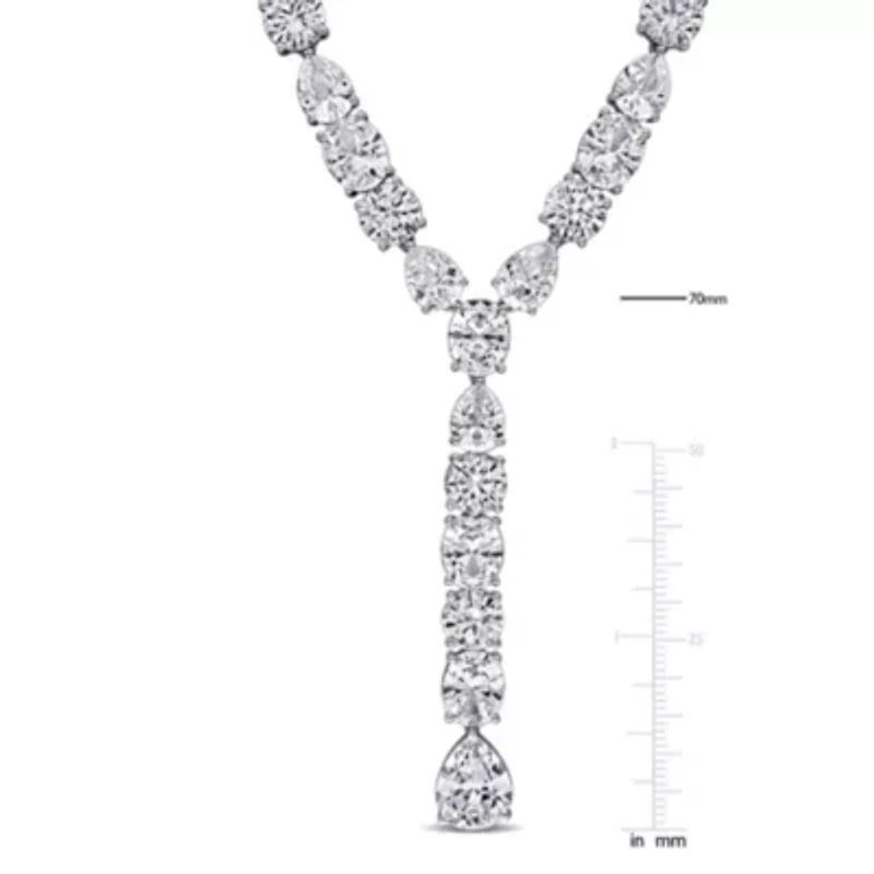 Lab Created Created White Sapphire Necklace in Sterling Silver