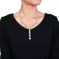 Lab Created Created White Sapphire Necklace in Sterling Silver