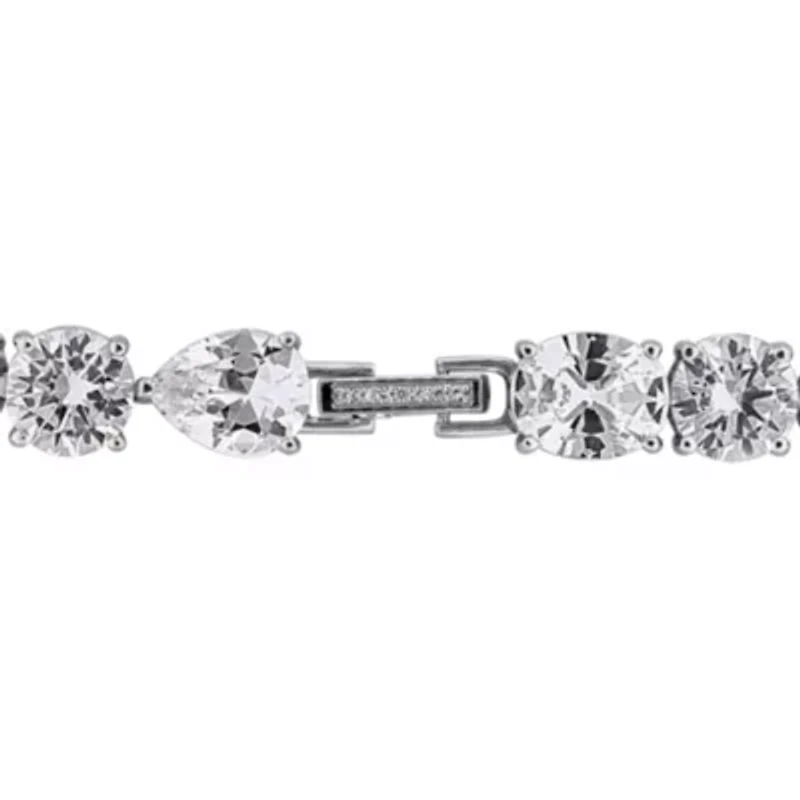 Lab Created Created White Sapphire Bracelet in Sterling Silver