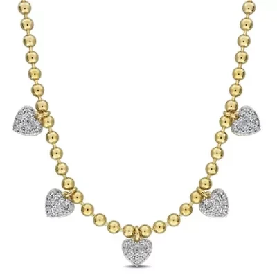 Lab Created Created White Sapphire Necklace in Yellow Plated Sterling Silver