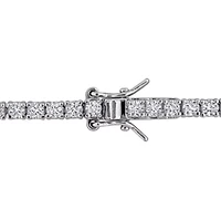 Lab Created Created Emerald & Created White Sapphire Bracelet in Sterling Silver