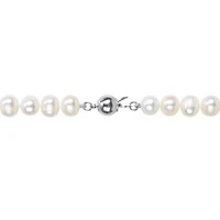 3-Piece Set of 7-8mm Freshwater Cultured Pearl Necklace, Bracelet & Earrings Set in Sterling Silver