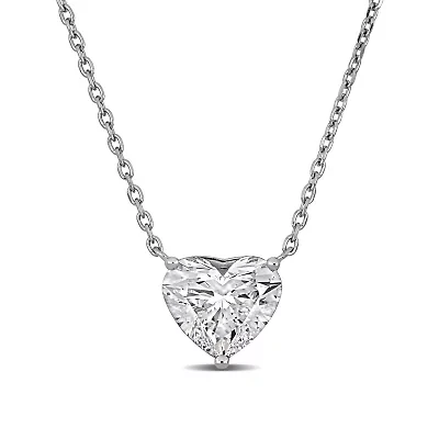 Lab Created Grown Diamond Heart Necklace 14K Gold