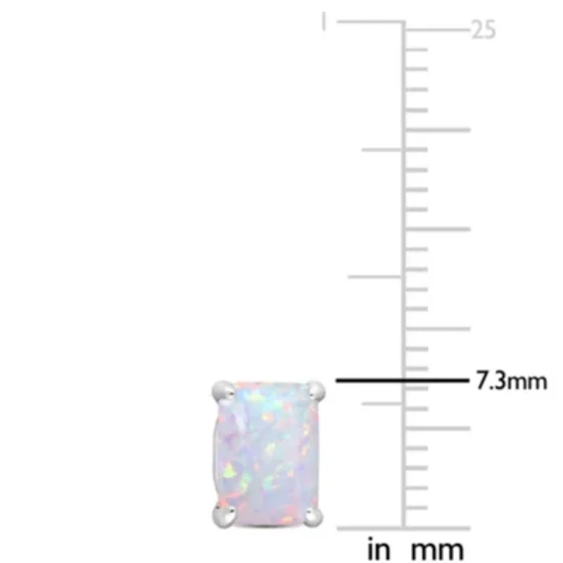 Lab Created Created Opal Post Earrings in Sterling Silver