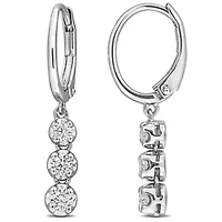 Lab Grown Diamond LeverBack Earrings in Sterling Silver