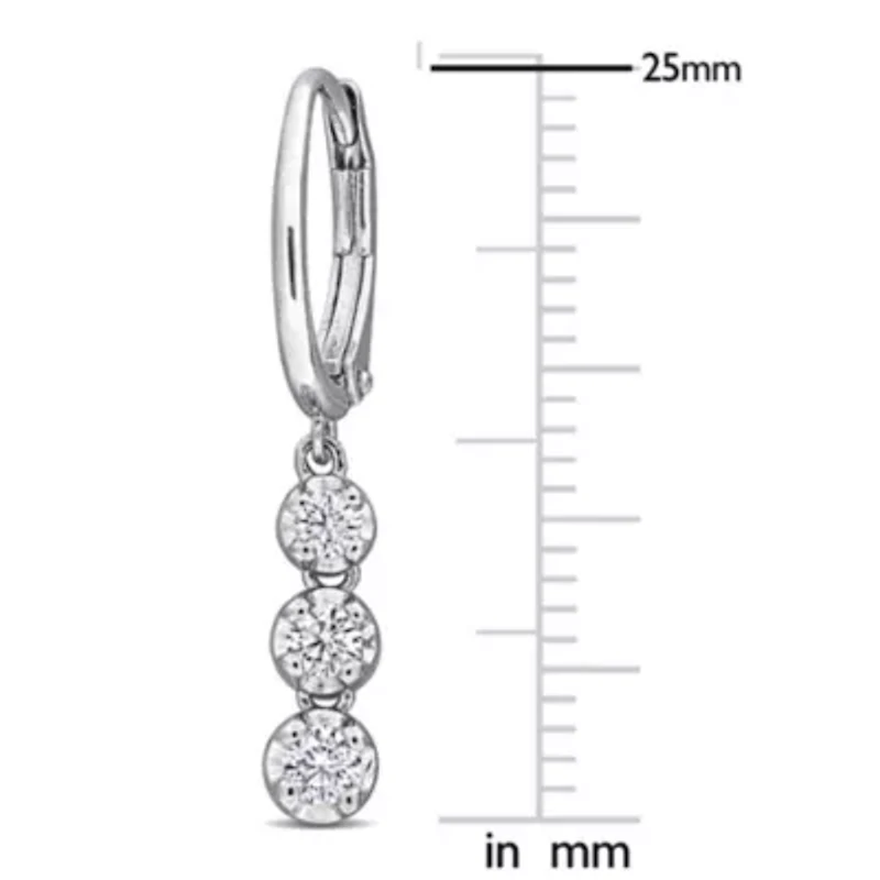 Lab Grown Diamond LeverBack Earrings in Sterling Silver