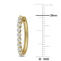 Lab Grown Diamond Hoop Earrings in Yellow Plated Sterling Silver