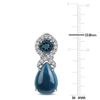 Apatite London Blue & White Topaz Earrings in Sterling Silver
