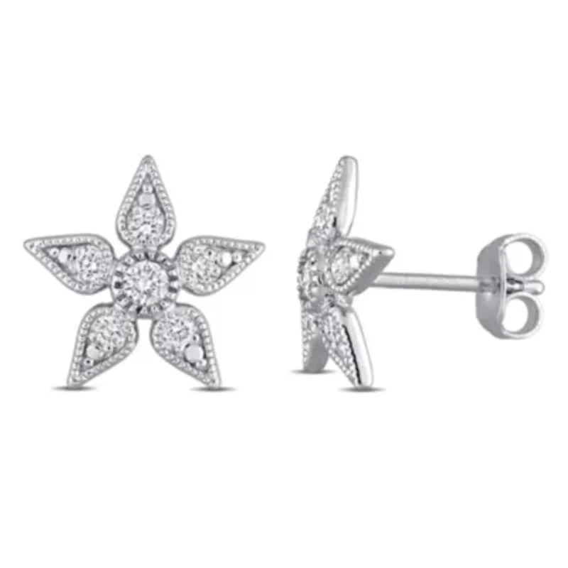 Lab Grown Diamond Post Earrings in Sterling Silver