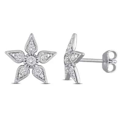 Lab Grown Diamond Post Earrings in Sterling Silver