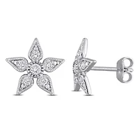 Lab Grown Diamond Post Earrings in Sterling Silver