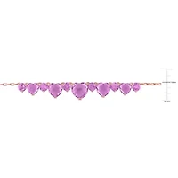 Rose de France & Amethyst Necklace in Rose Plated Sterling Silver, 17"