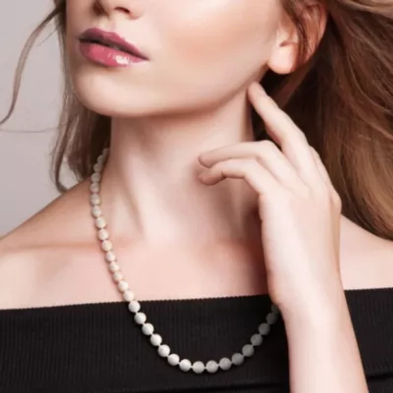 2 Pc Set of 7-7.5mm Freshwater Cultured Pearl Necklace & Bracelet in Sterling Silver