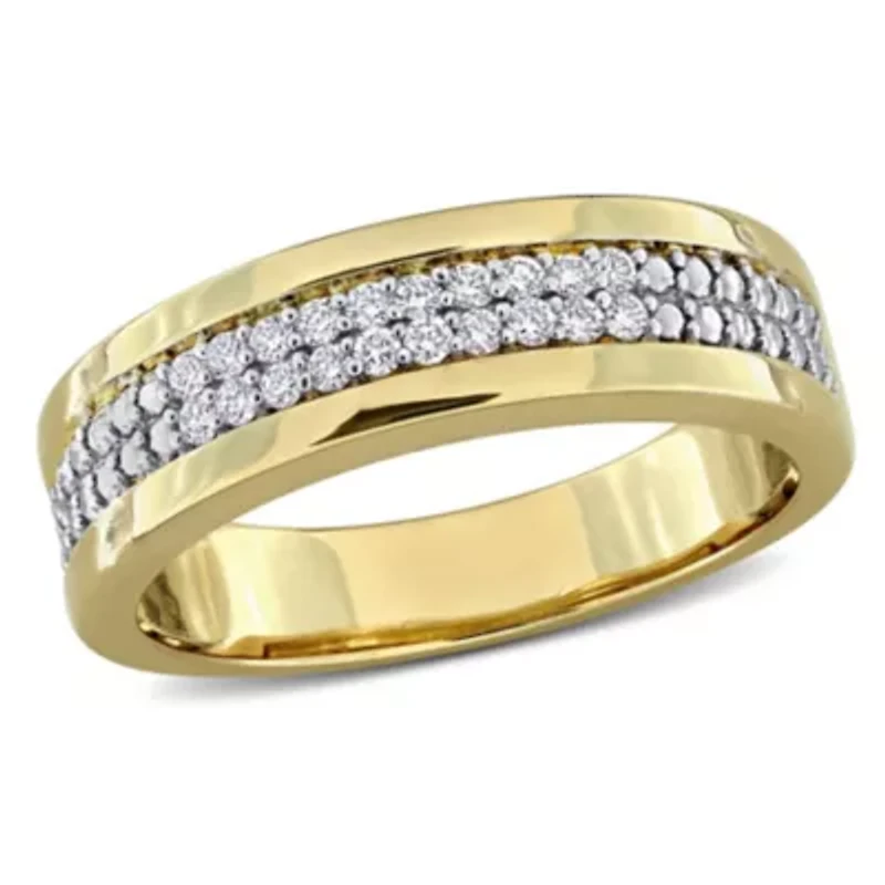 Lab Grown Diamond Ring Yellow Plated Sterling Silver