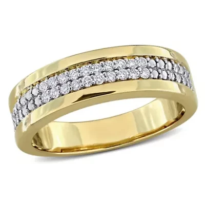 Lab Grown Diamond Ring Yellow Plated Sterling Silver