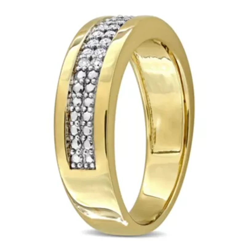 Lab Grown Diamond Ring Yellow Plated Sterling Silver