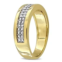 Lab Grown Diamond Ring Yellow Plated Sterling Silver