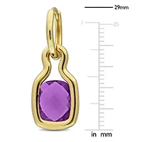Amethyst Hoop Earrings in Yellow Plated Sterling Silver