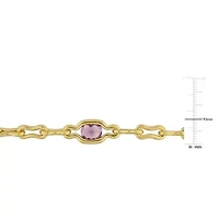 Amethyst Necklace in Yellow Plated Sterling Silver, 17-in