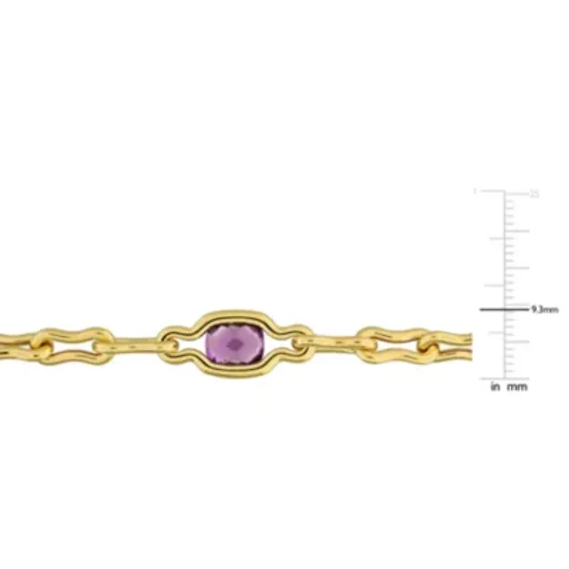 Amethyst Bracelet in Yellow Plated Sterling Silver, 7.25-in