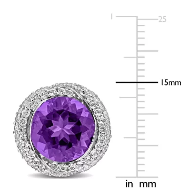 Amethyst White Topaz Earrings in Sterling Silver