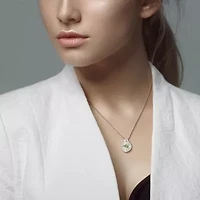 Green Quartz & White Topaz Pendant With Chain in Sterling Silver, 17-in