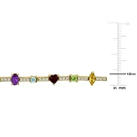 Multi-Gemstone Bracelet in Yellow Plated Sterling Silver
