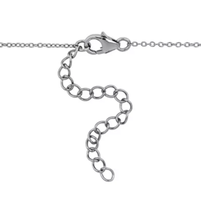 Lab Created Sky Blue Topaz & Created White Sapphire Necklace in Sterling Silver, 18"+1"ext