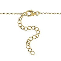Lab Created Multi-Gemstone Necklace in Yellow Plated Sterling Silver 18"+1"ext