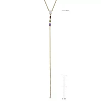 Lab Created Multi-Gemstone Necklace in Yellow Plated Sterling Silver, 18"+1"ext