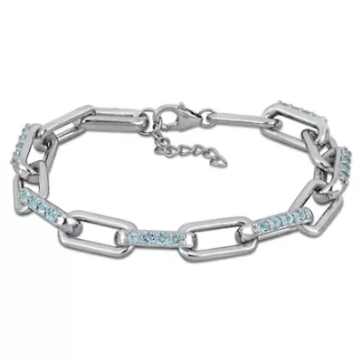 Sky Blue Topaz Bracelet in Sterling Silver, 7"+1" ext.