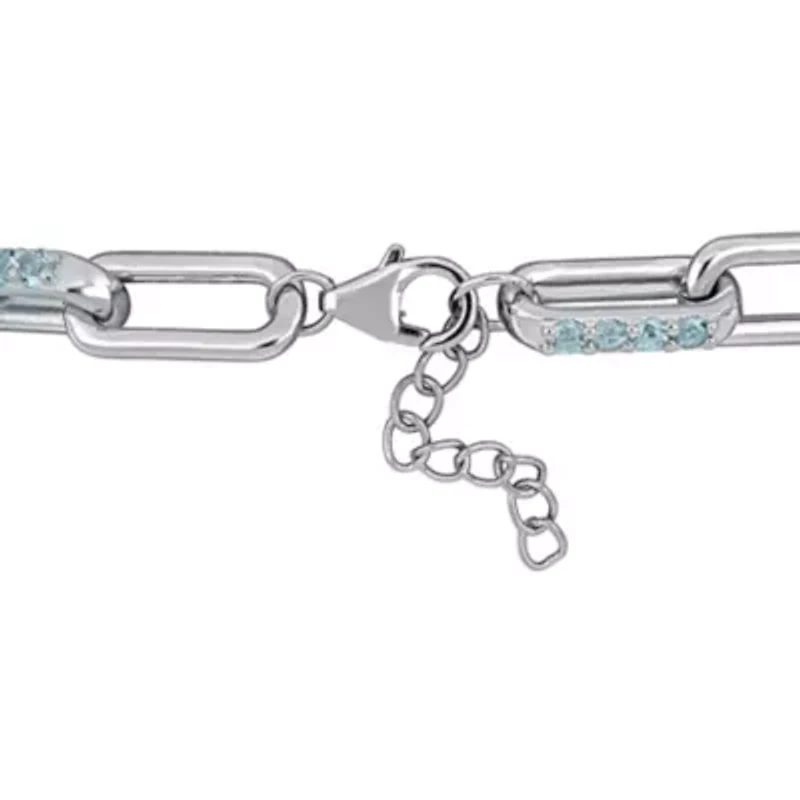 Sky Blue Topaz Bracelet in Sterling Silver, 7"+1" ext.