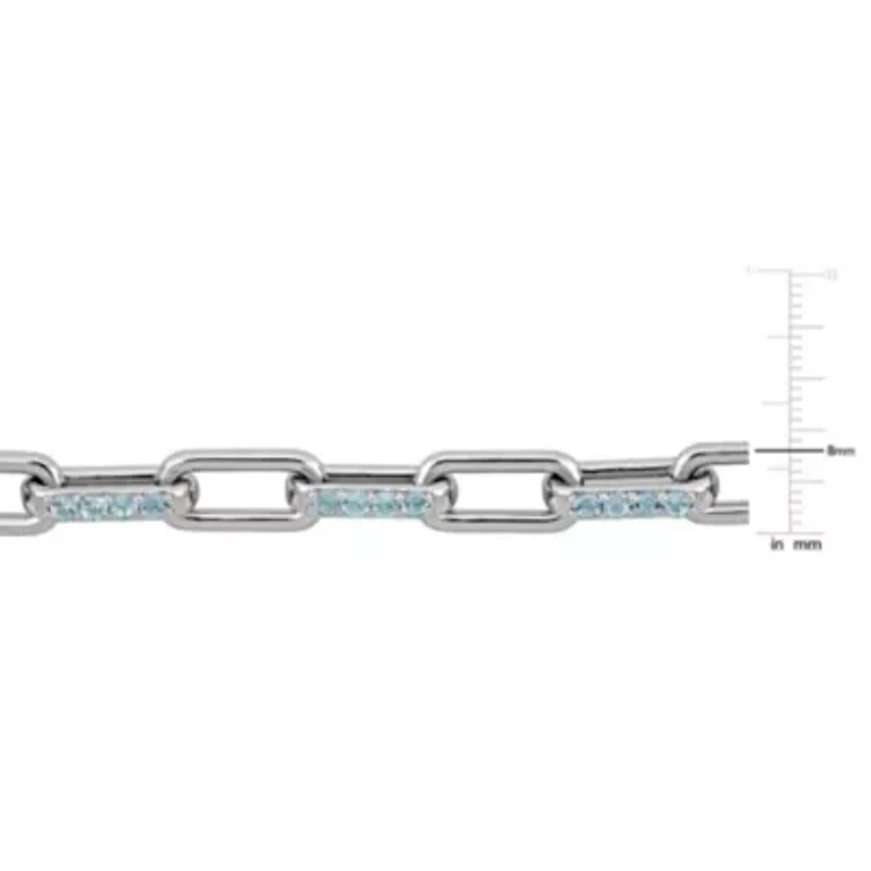 Sky Blue Topaz Bracelet in Sterling Silver, 7"+1" ext.