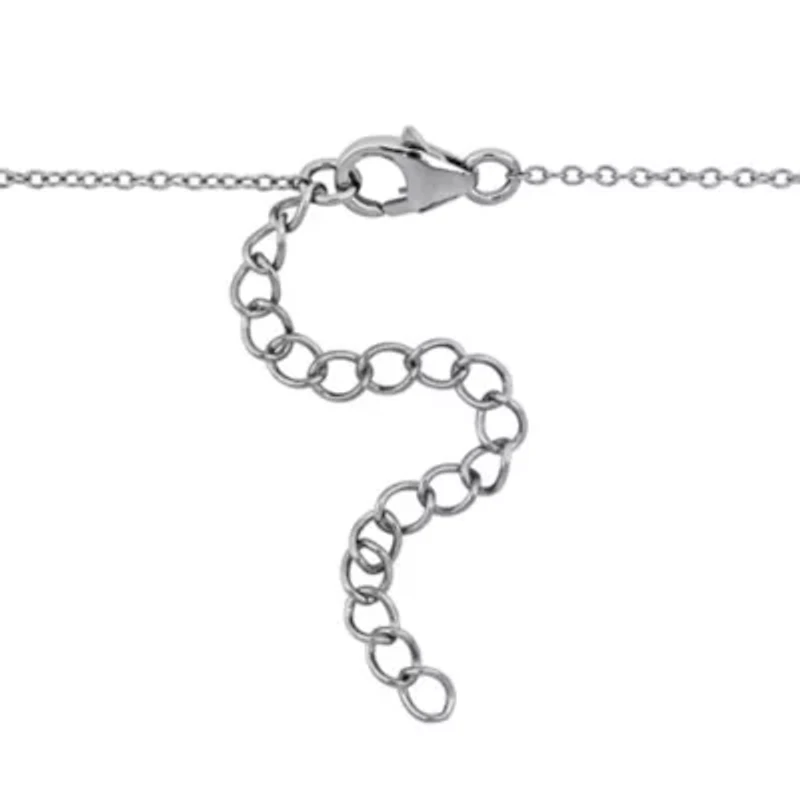 Lab Created Created White Sapphire Necklace in Sterling Silver, 18"+2"ext