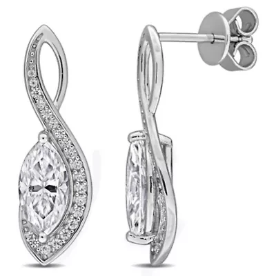 Lab Created Created White Moissanite Post Earrings in Sterling Silver