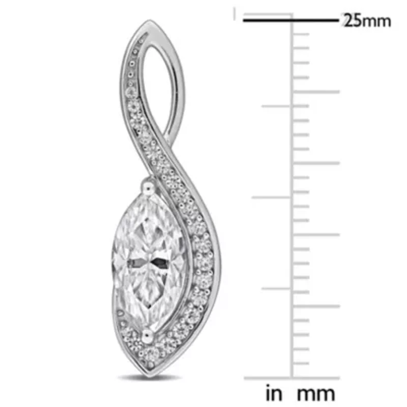 Lab Created Created White Moissanite Post Earrings in Sterling Silver